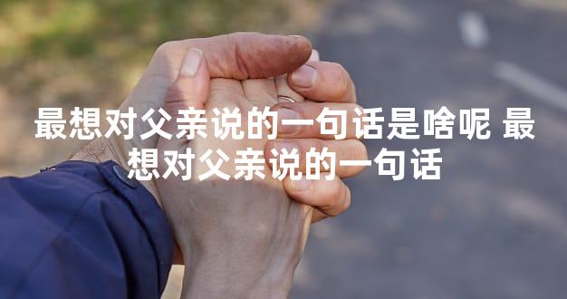 最想对父亲说的一句话是啥呢 最想对父亲说的一句话